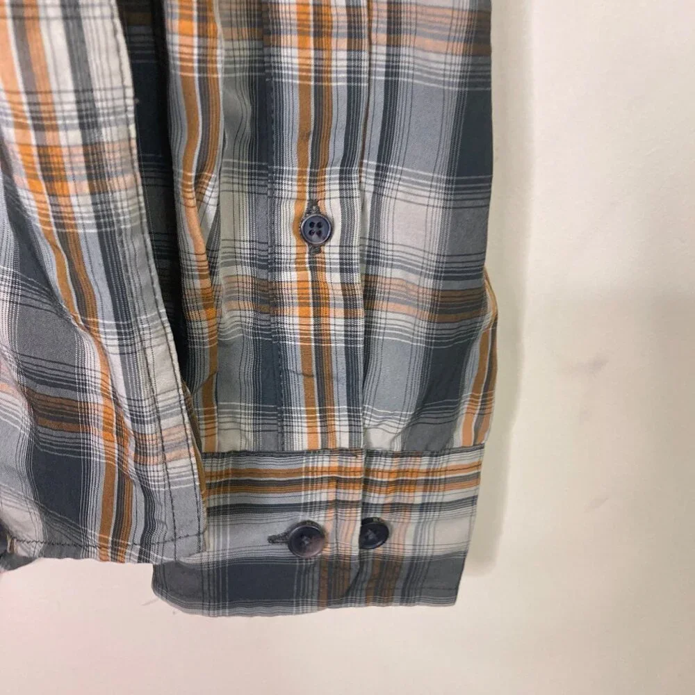 Filson Fishing Shirt Mens Small Twin Lakes Green Gold Plaid Lightweight Vented - Picture 6 of 11